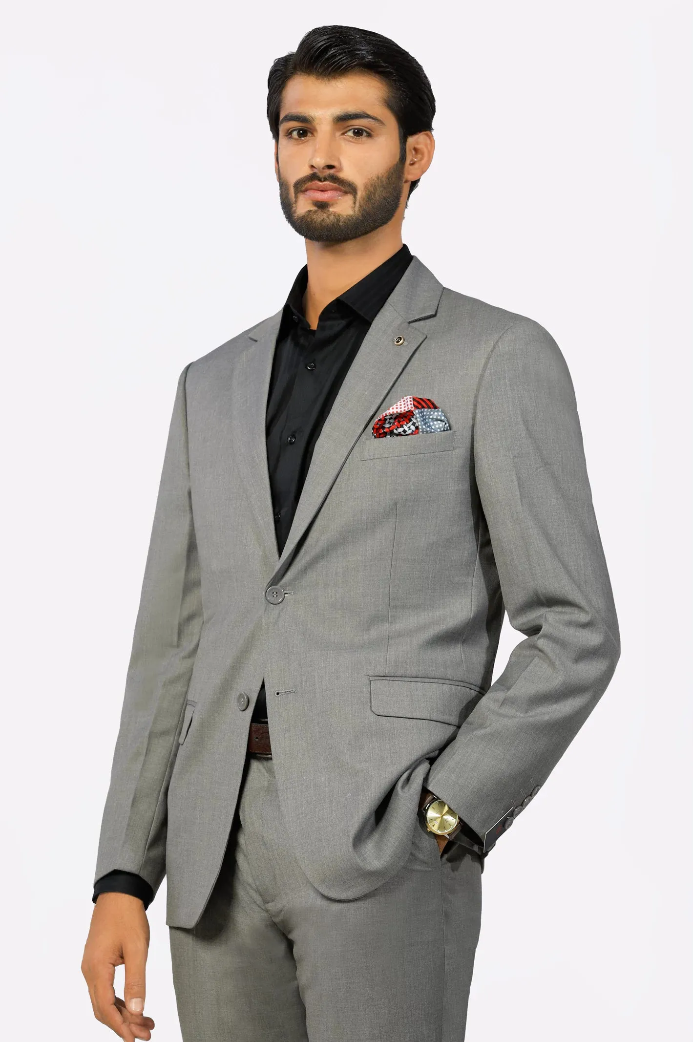 Men's Heather Grey Formal Suit