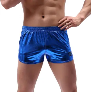 Men's Leather Underwear Sexy Boxer Underpants Bronzed Faux Leather Stretch Pants Fashion Stretch Briefs