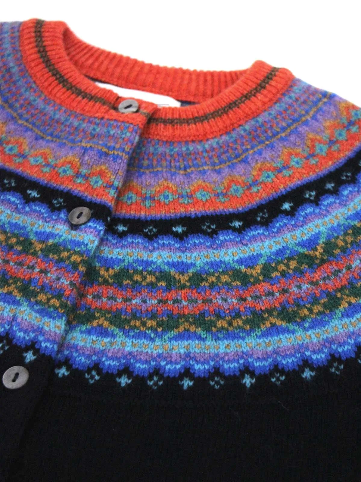 Merino Lambswool Alpine Cardigan in Enchanted Black