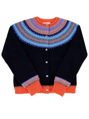 Merino Lambswool Alpine Cardigan in Enchanted Black
