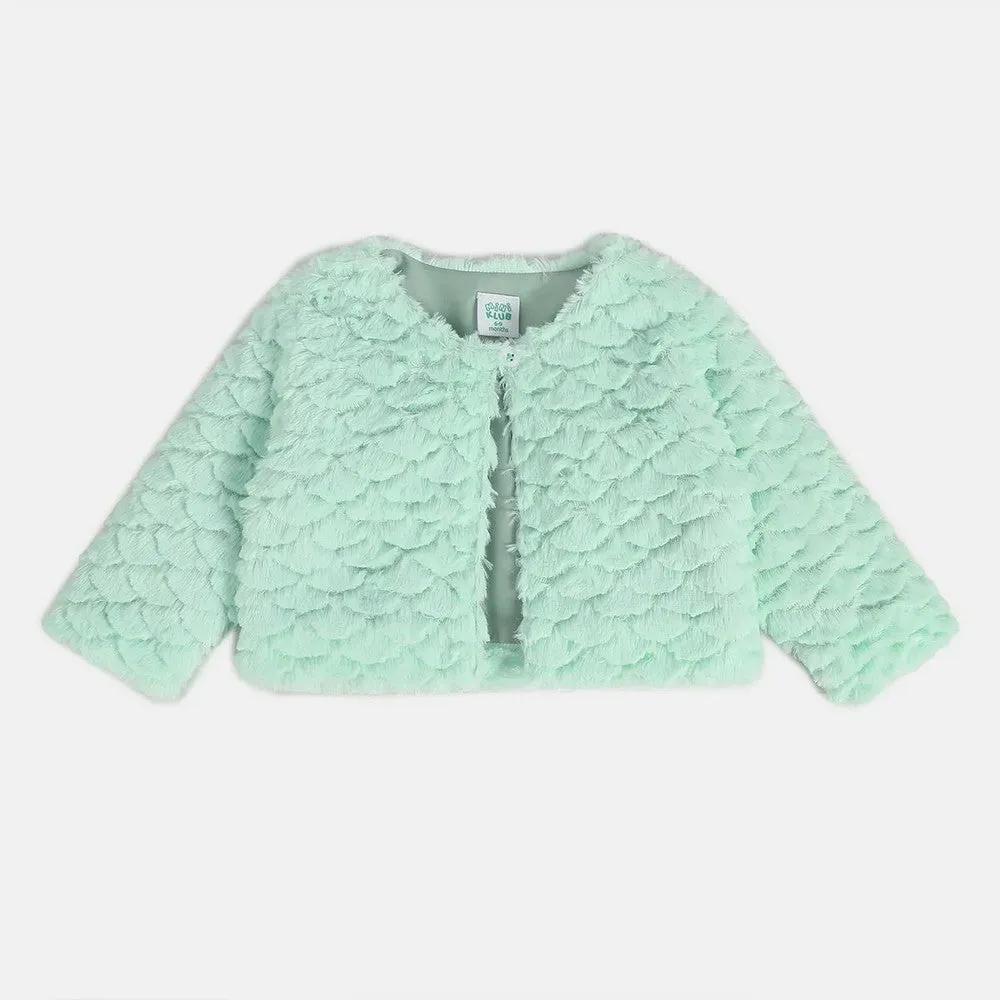 Mint Green Fur Winter Shrug