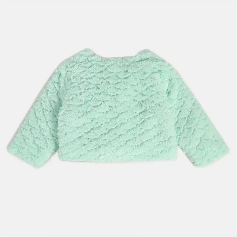 Mint Green Fur Winter Shrug