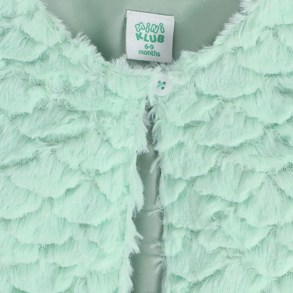 Mint Green Fur Winter Shrug