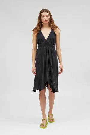 Multiposition Short Black Cupro Dress Suite13