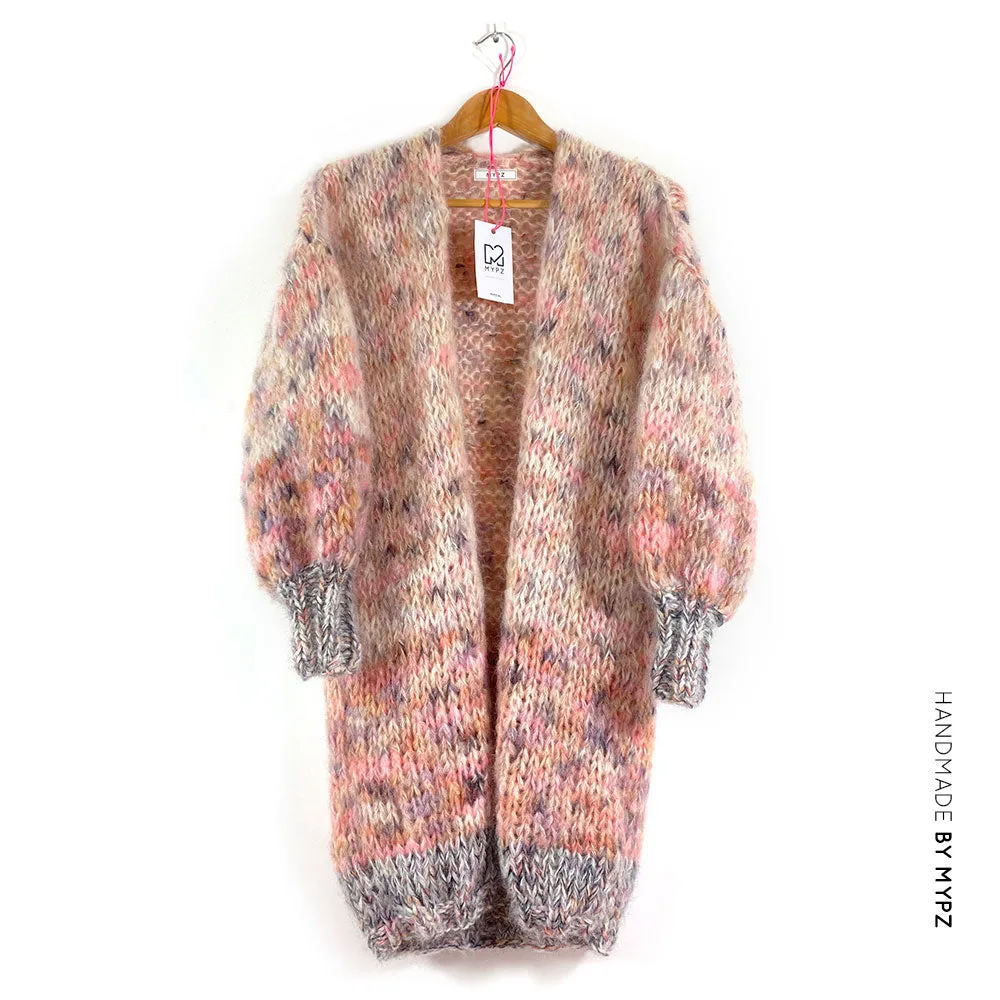 MYPZ Half Long Chunky Mohair Cardigan Brown Love
