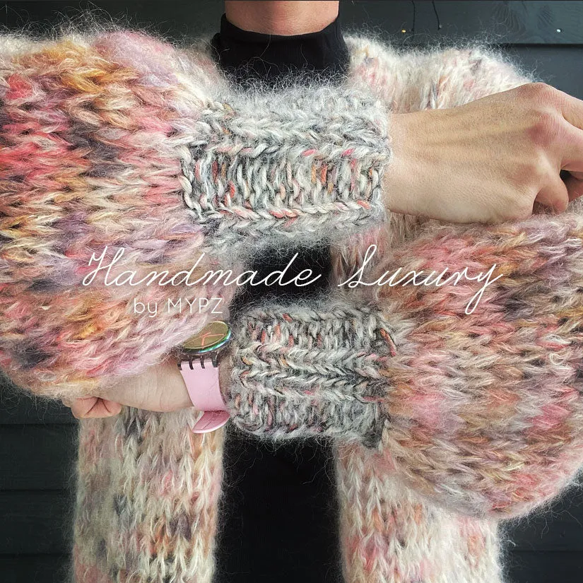 MYPZ Half Long Chunky Mohair Cardigan Brown Love