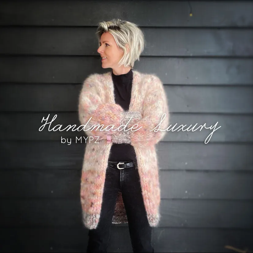 MYPZ Half Long Chunky Mohair Cardigan Brown Love