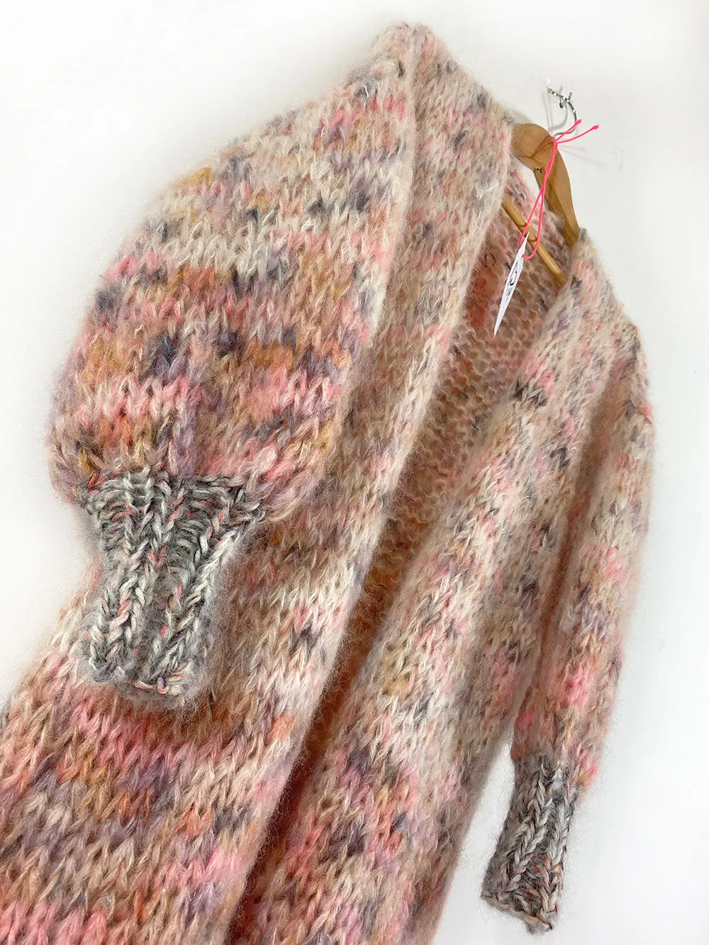 MYPZ Half Long Chunky Mohair Cardigan Brown Love