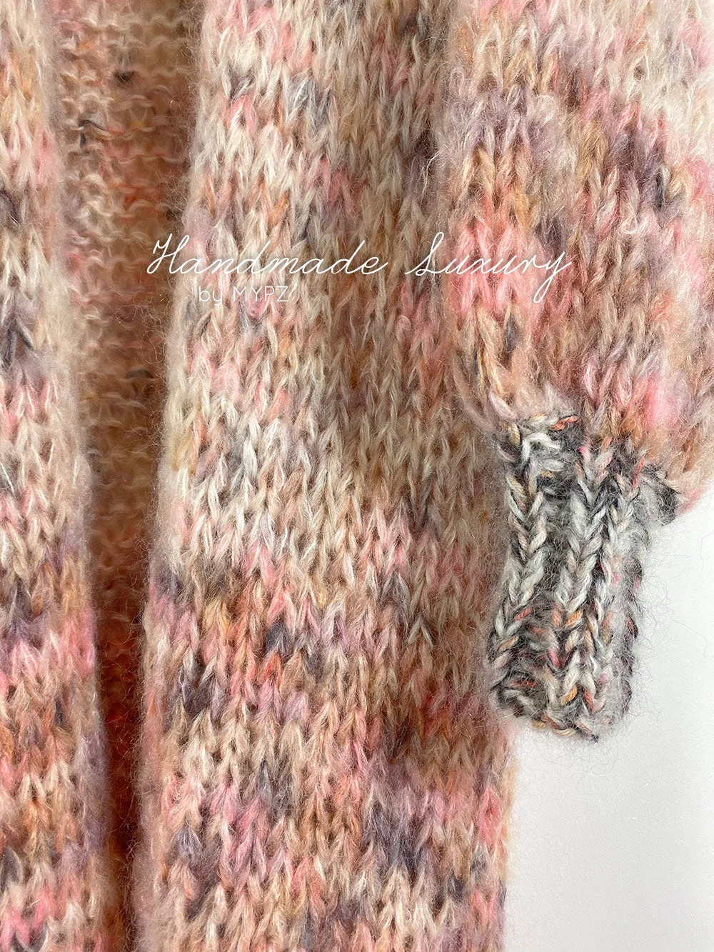 MYPZ Half Long Chunky Mohair Cardigan Brown Love