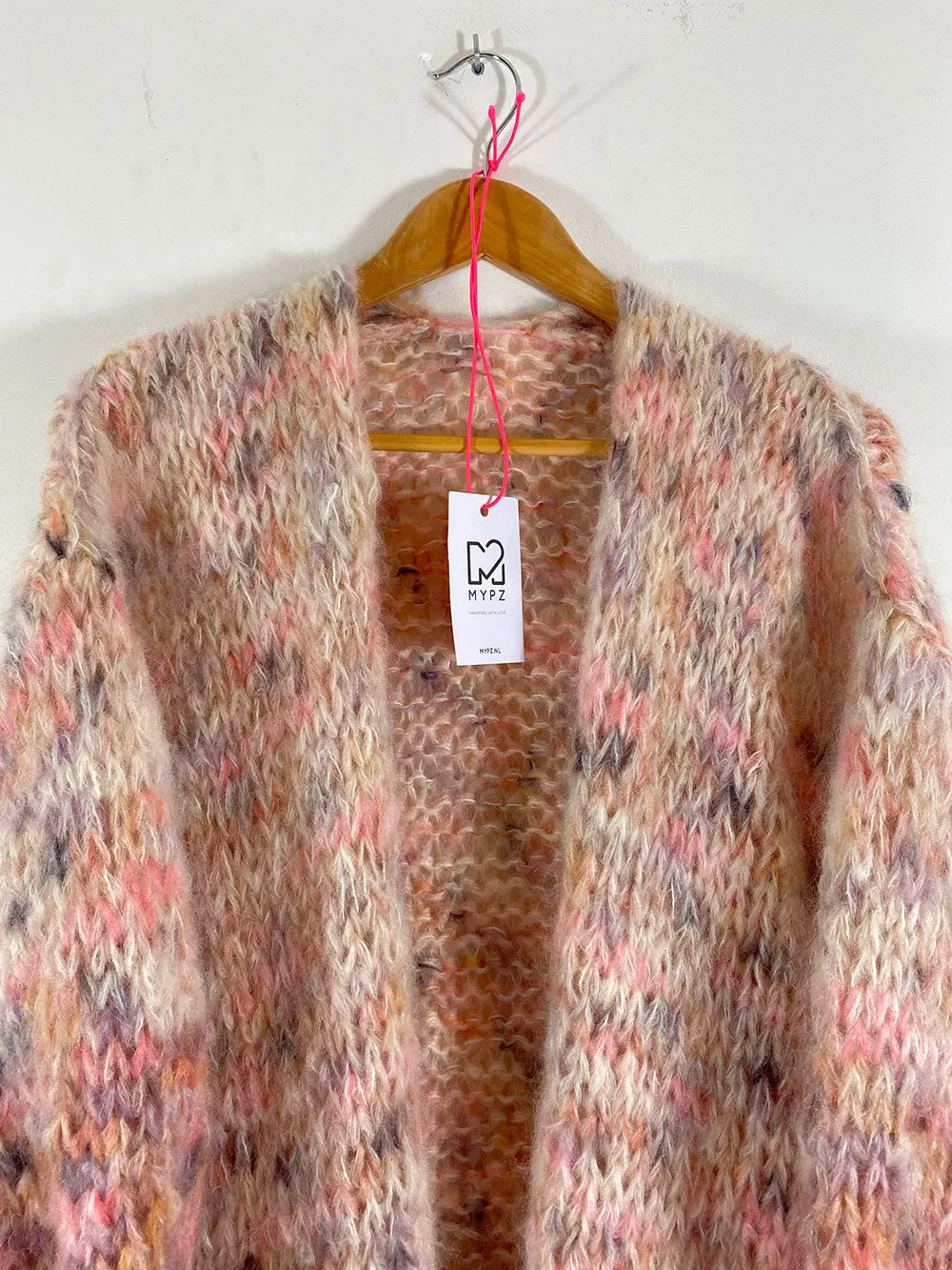MYPZ Half Long Chunky Mohair Cardigan Brown Love