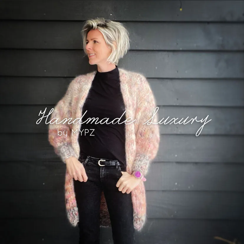 MYPZ Half Long Chunky Mohair Cardigan Brown Love