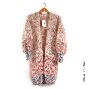 MYPZ Half Long Chunky Mohair Cardigan Brown Love