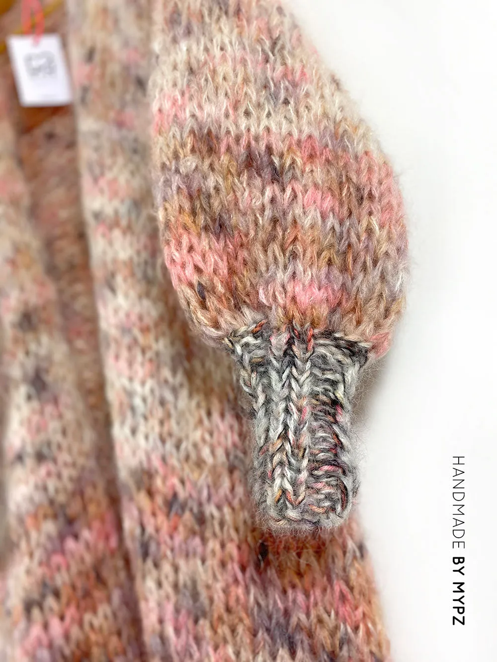 MYPZ Half Long Chunky Mohair Cardigan Brown Love
