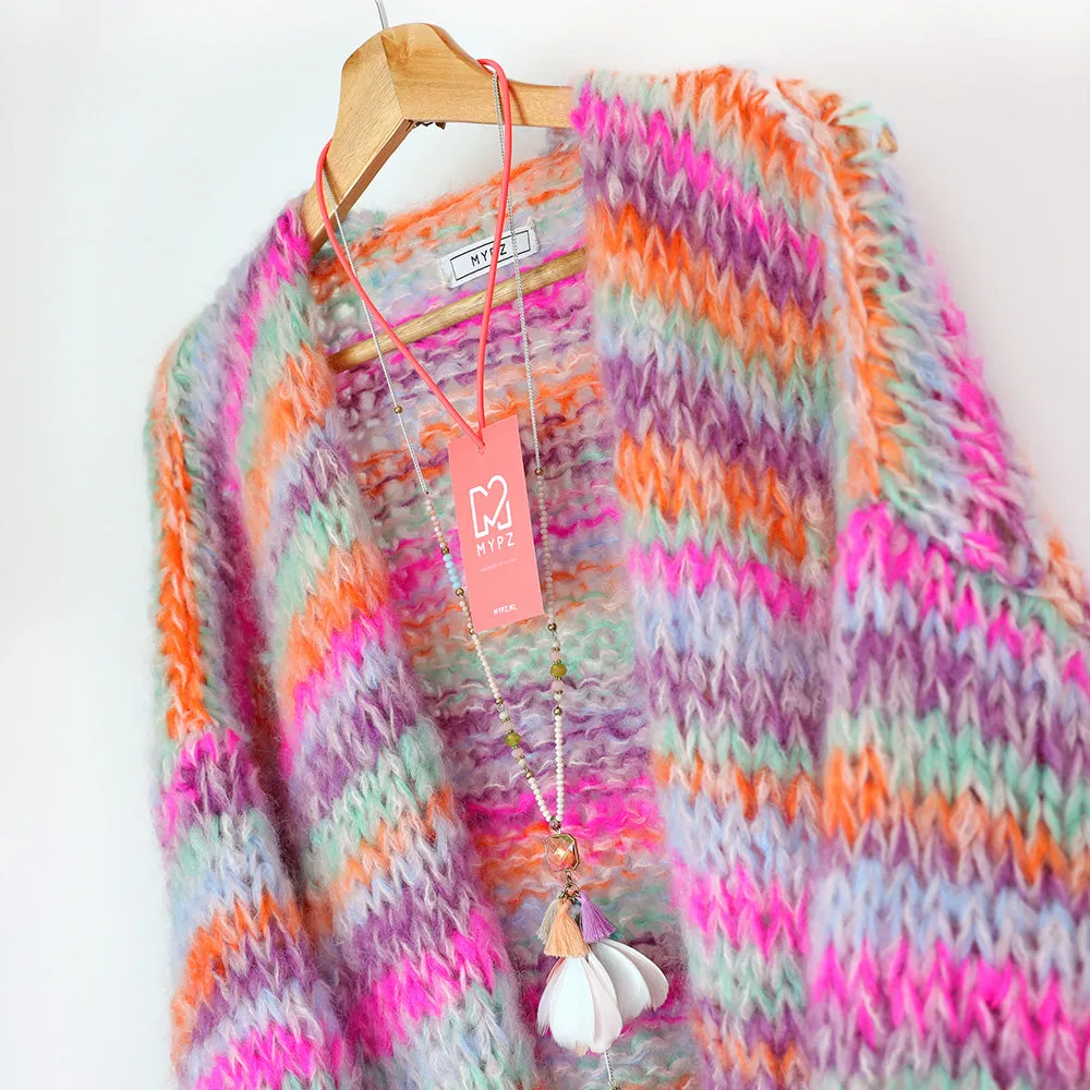 MYPZ Short Chunky Mohair Cardigan Bay