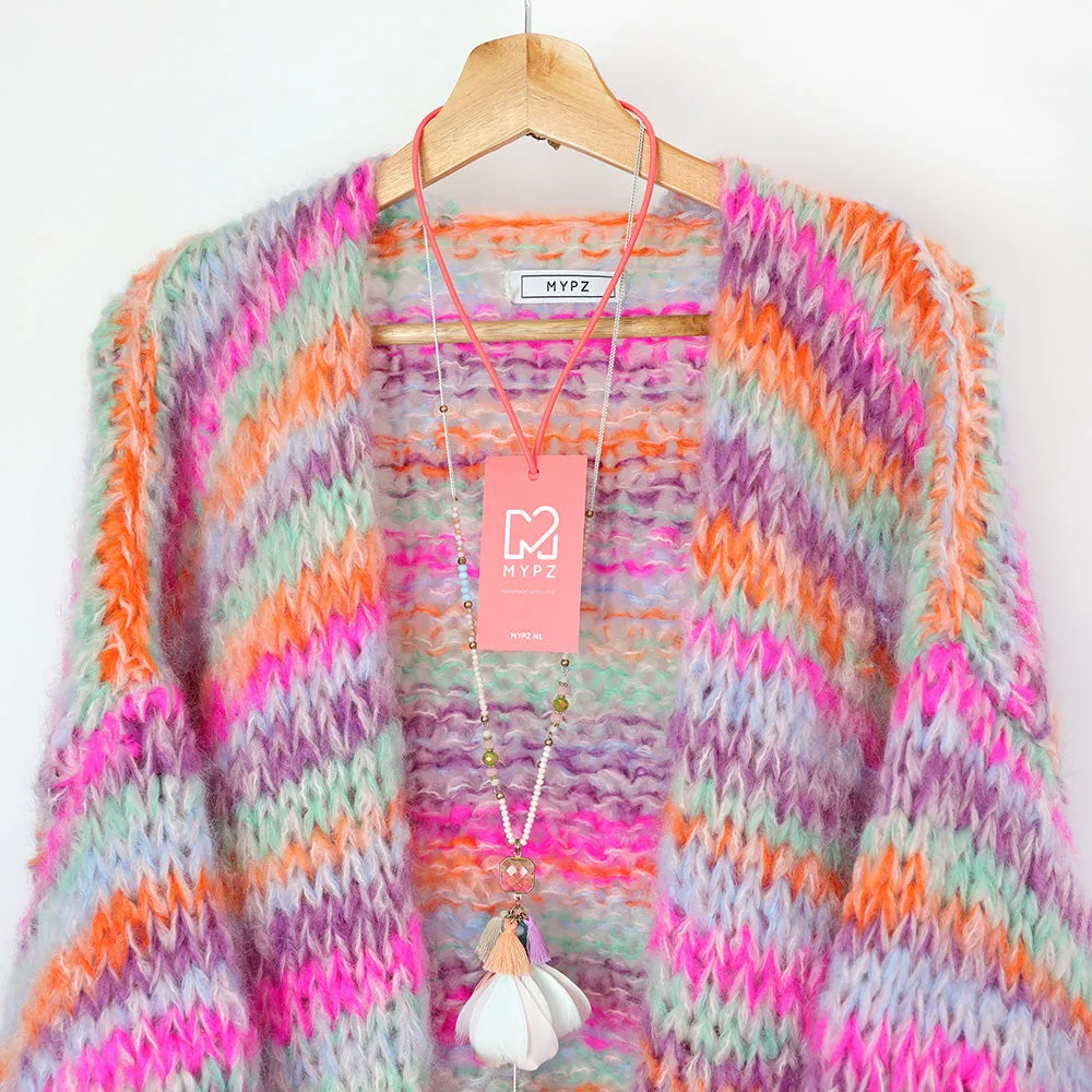 MYPZ Short Chunky Mohair Cardigan Bay
