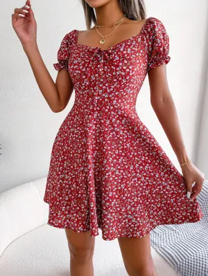 Nora | Feminine A-Line Floral Dress