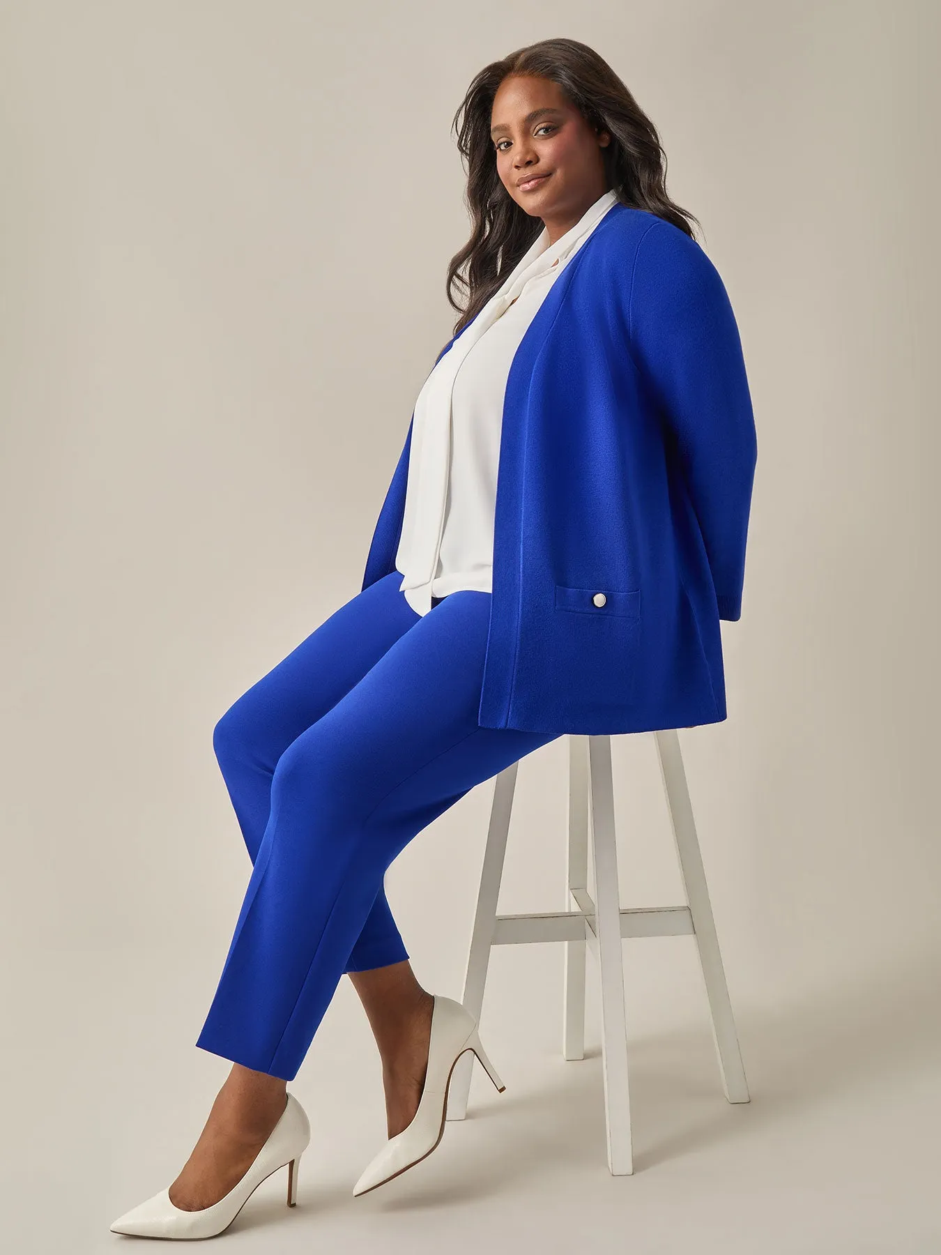 Open Front Cardigan. Royal Signature