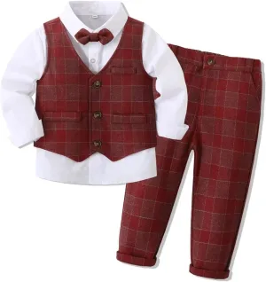 PureMilk Baby Toddler Boy Formal Gentleman Tuxedo Outfits Sets 1-5 Years