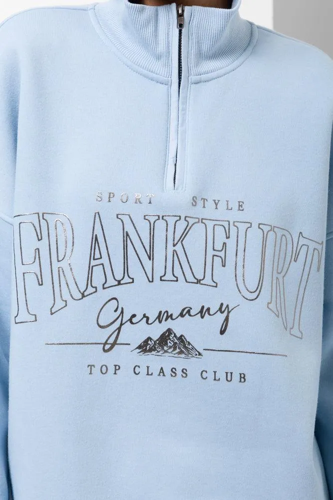 Quarter Zip Tracktop Blue
