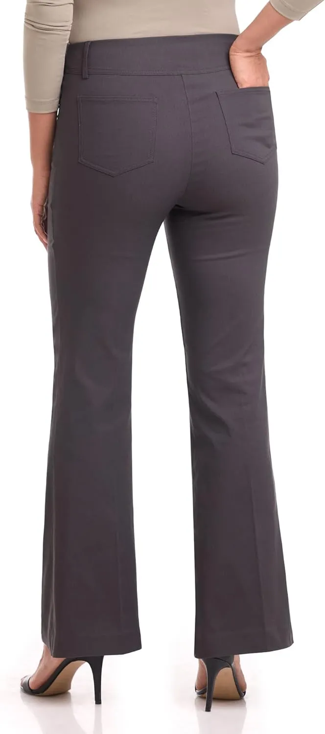 Rekucci Women's Ultra Stretch Pull-On Flared Leg Pant