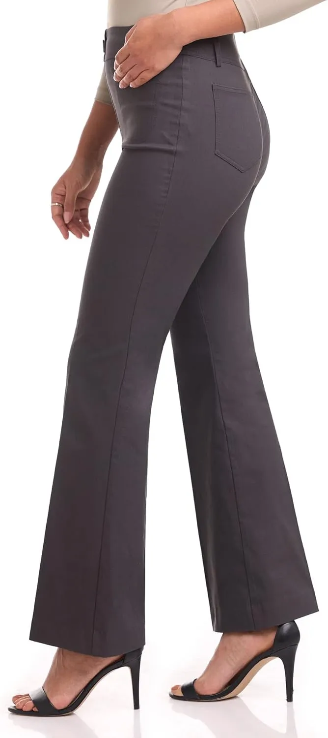 Rekucci Women's Ultra Stretch Pull-On Flared Leg Pant
