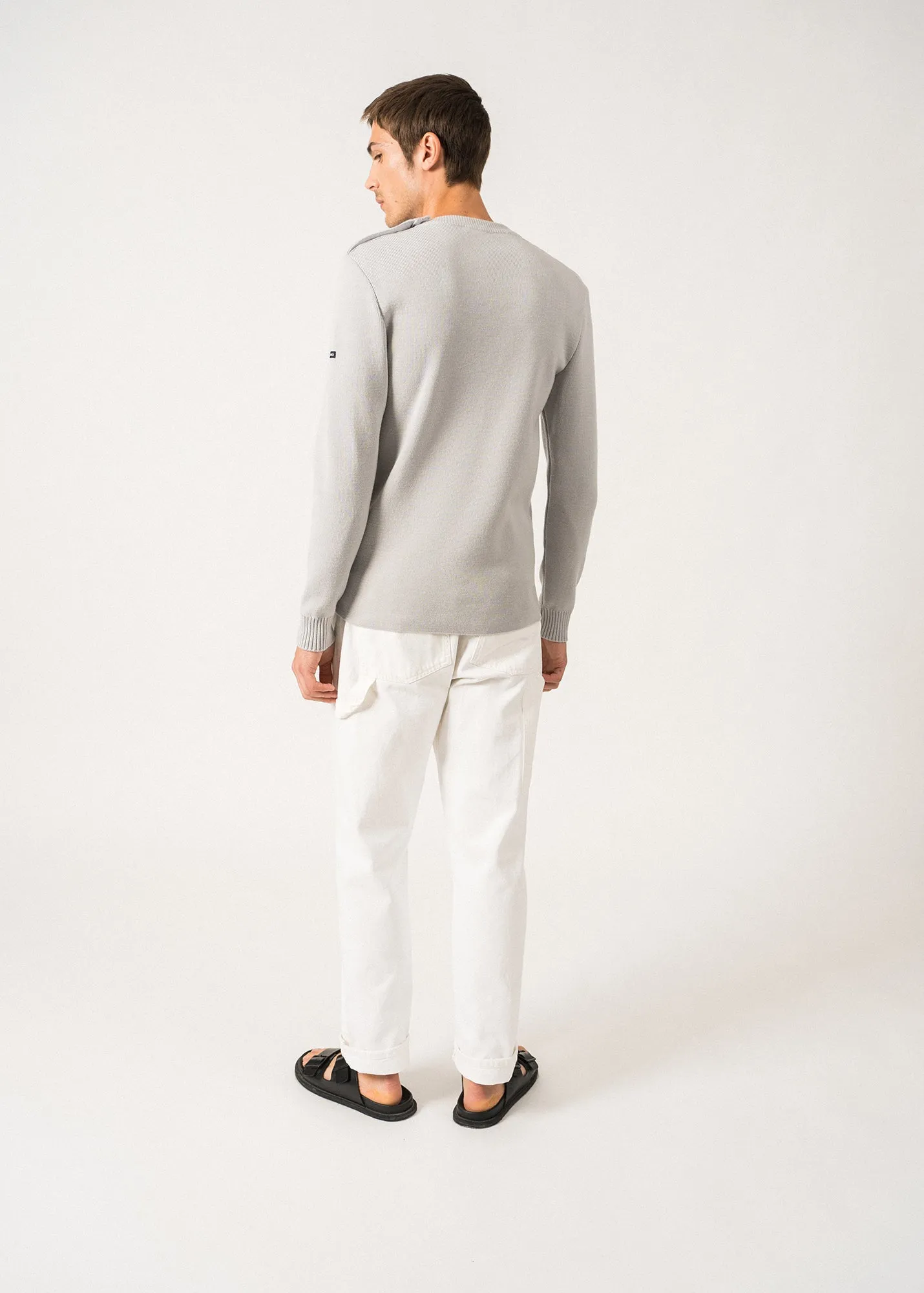 Rochefort sailor jumper - slim fit, in merino wool (GRIS LIGHT)