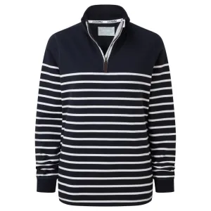 Schoffel Hope Cove 1/4 Zip Ladies Sweatshirt - Navy Stripe