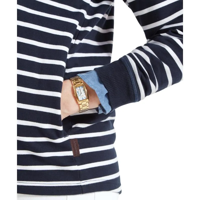 Schoffel Hope Cove 1/4 Zip Ladies Sweatshirt - Navy Stripe