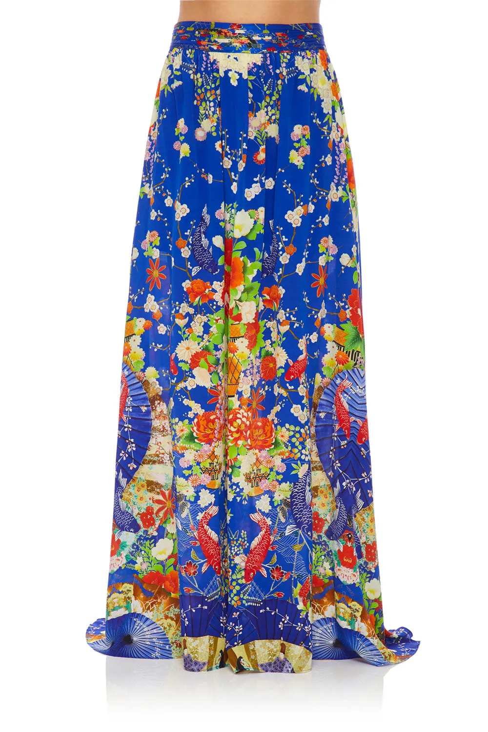 SKIRT WITH PINTUCK WAISTBAND PLAYING KOI