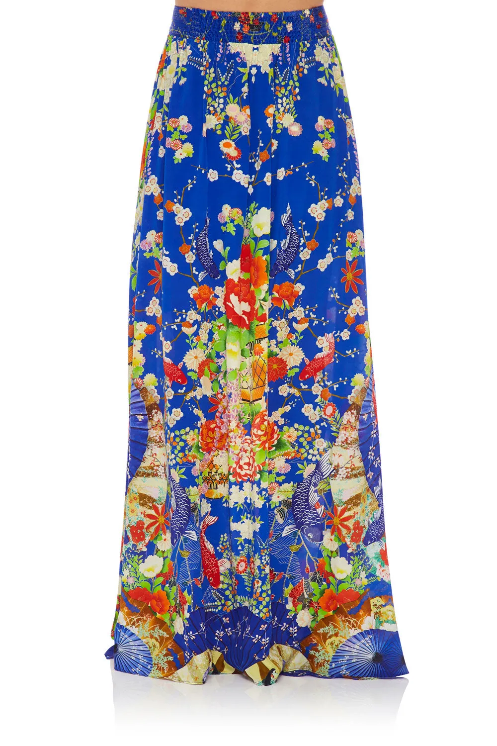 SKIRT WITH PINTUCK WAISTBAND PLAYING KOI