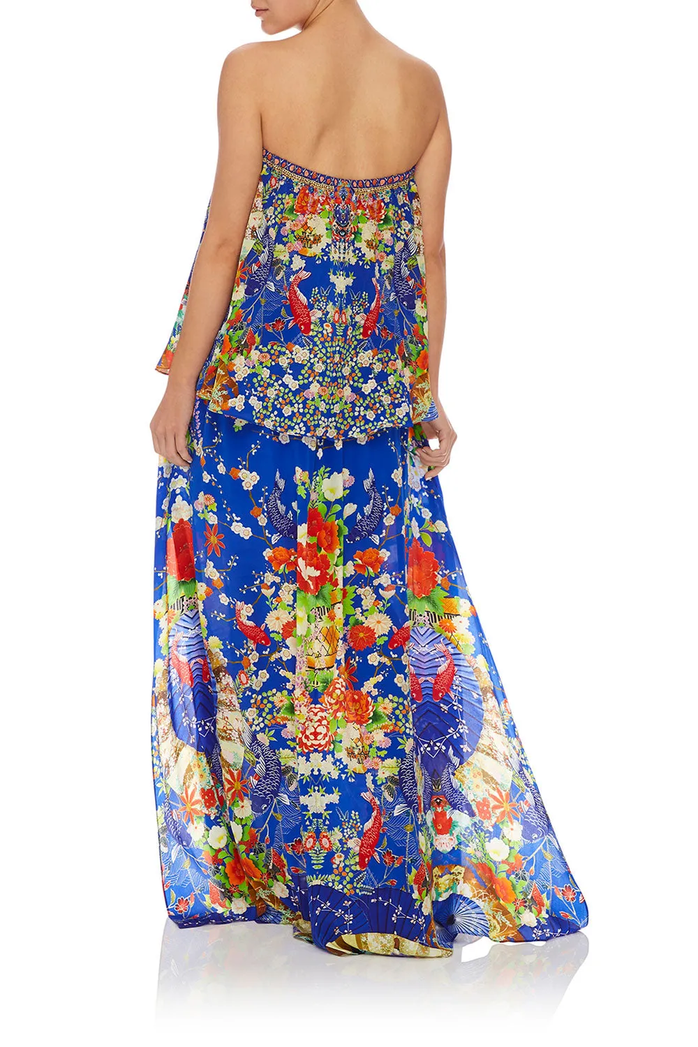 SKIRT WITH PINTUCK WAISTBAND PLAYING KOI
