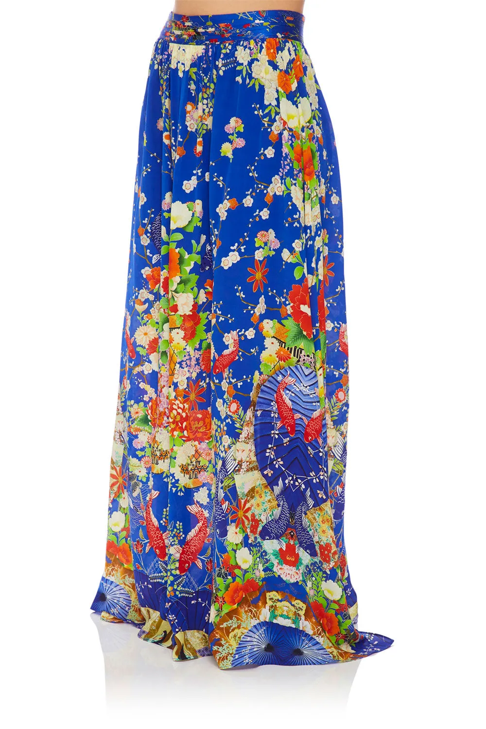 SKIRT WITH PINTUCK WAISTBAND PLAYING KOI