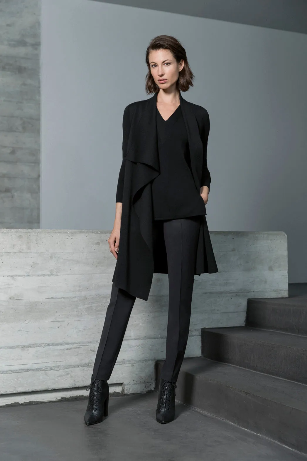 Sleeveless Wool V-Neck Top