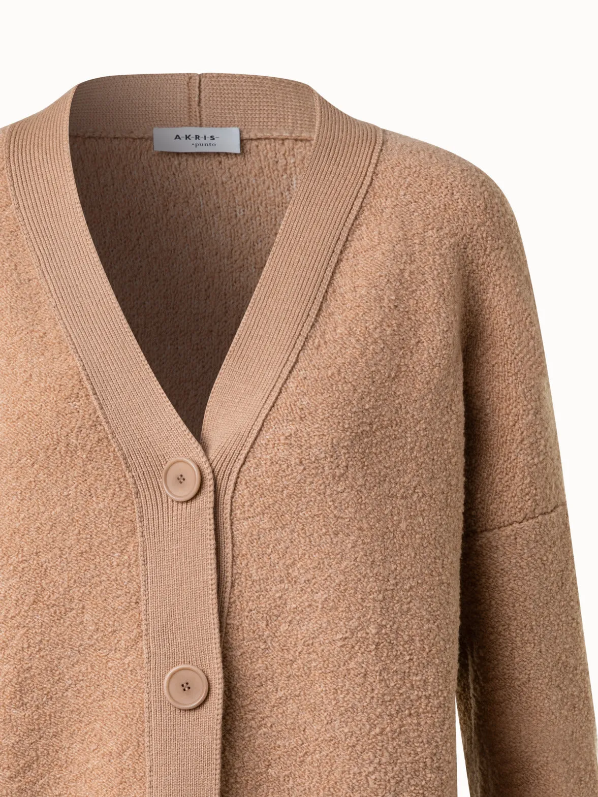 Soft Wool Boucl Knit Cardigan