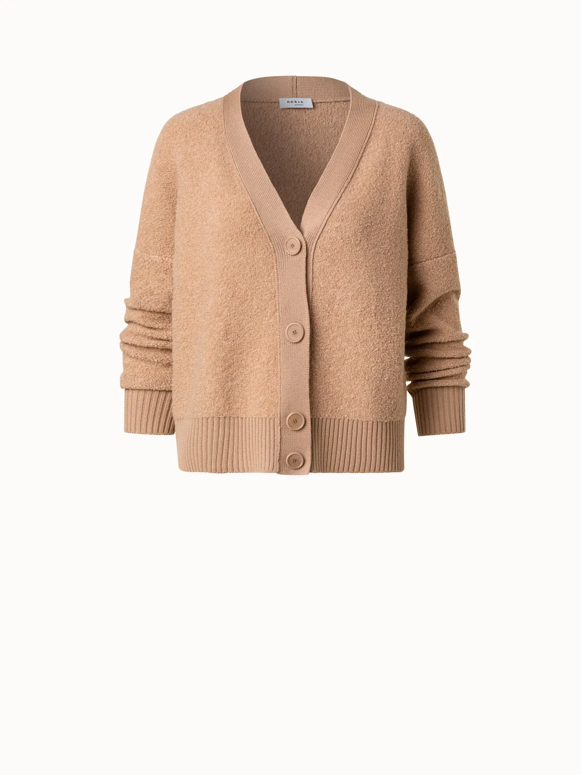 Soft Wool Boucl Knit Cardigan