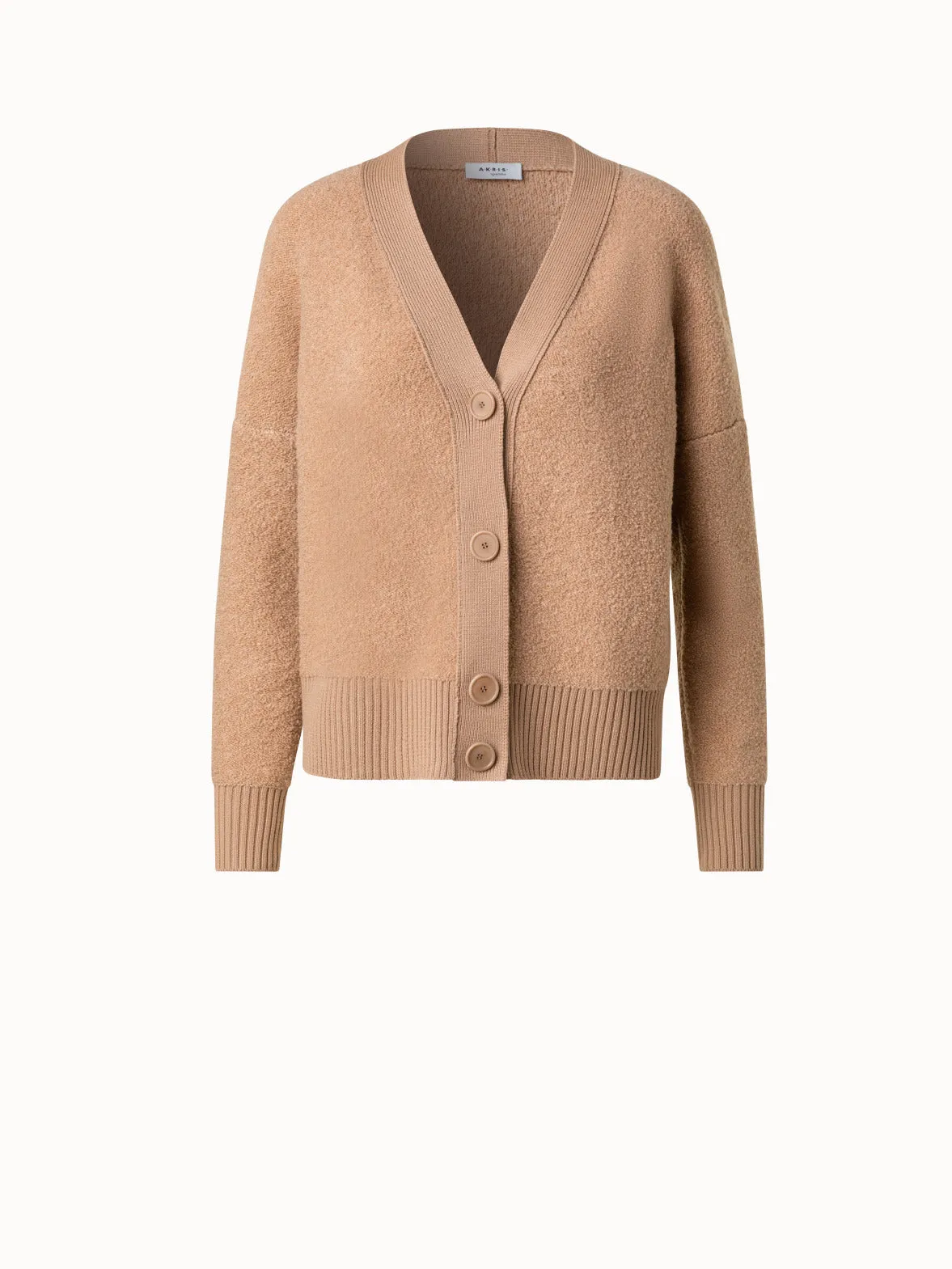 Soft Wool Boucl Knit Cardigan