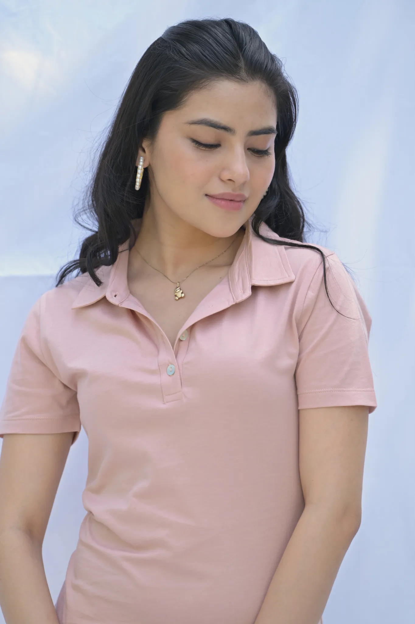 Solid mini tee dress Powder Pink