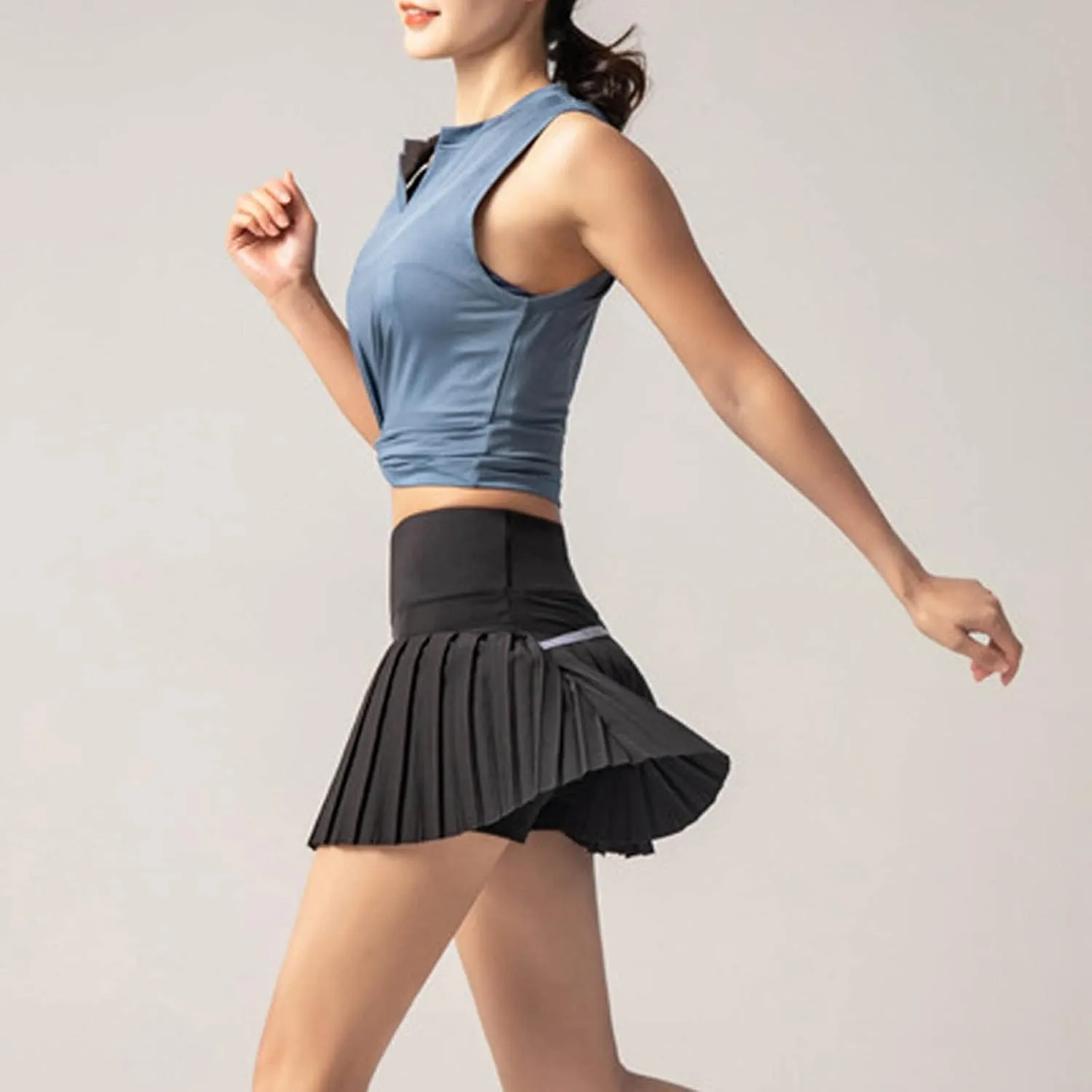 Sports Tennis Skirts for Women Pleated Mini Skirt Solid Golf Running Skorts Dress High Rise Classy Cute Skirts Swing