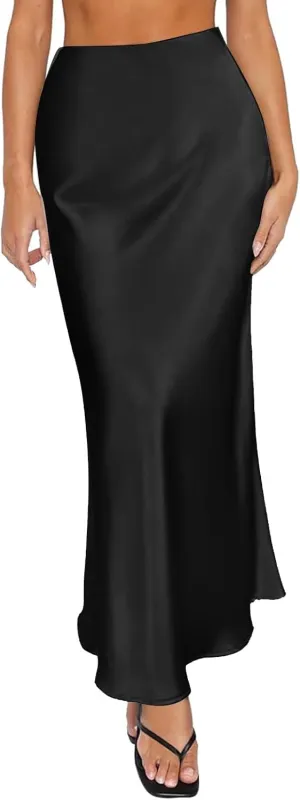 Spring Summer Skirts Satin Skirt High Waisted Maxi Wedding A Line Long Skirts Women's Short Skirt