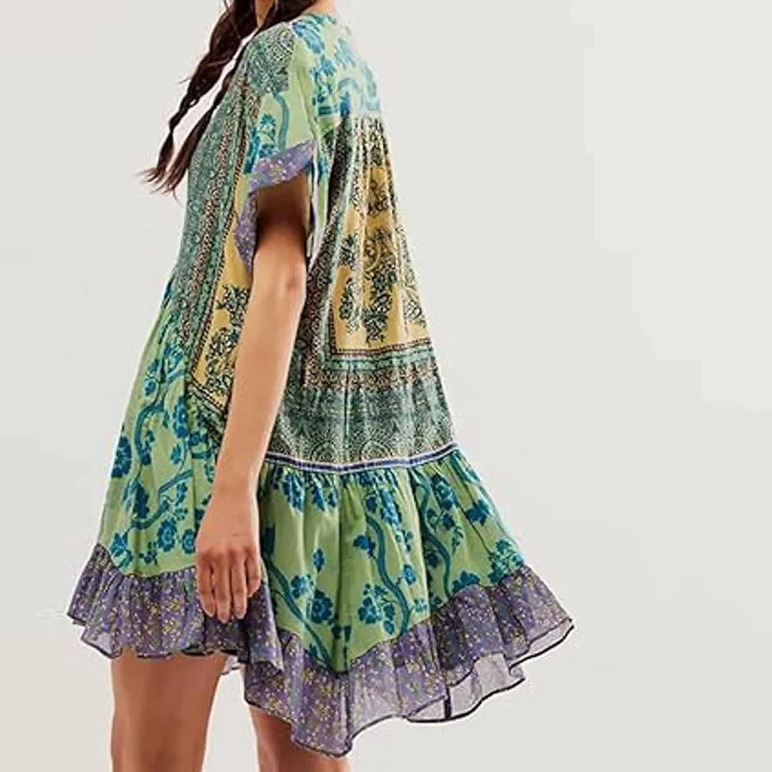 Summer Dresses for Women Hot Short Mini Dress Babydoll Dress Boho Floral Flowy Y2k Mini Sundresses 2025