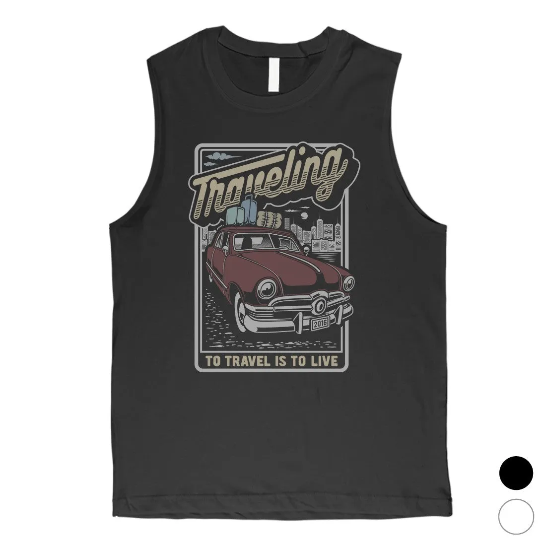 Traveling To Live Mens Muscle Shirt