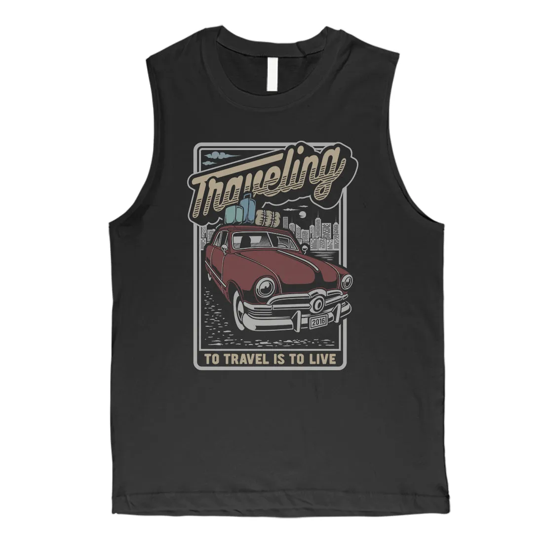 Traveling To Live Mens Muscle Shirt