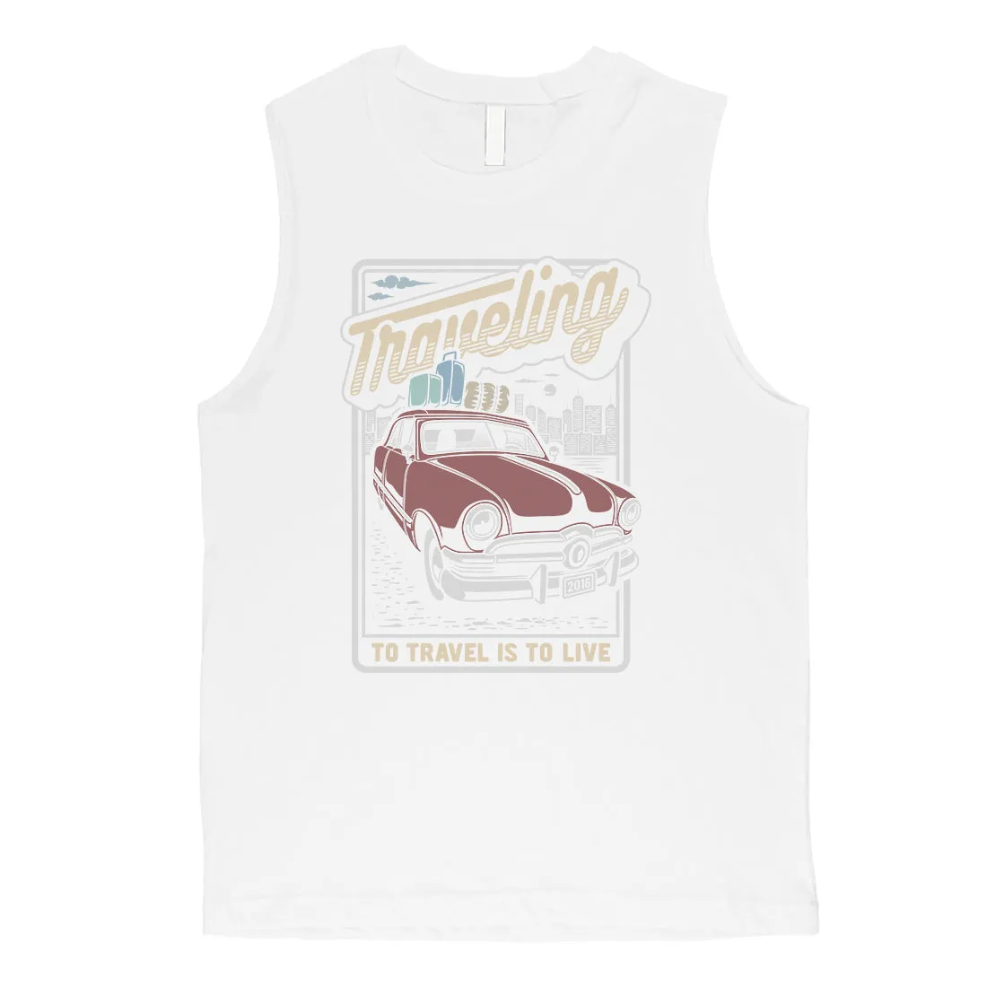 Traveling To Live Mens Muscle Shirt