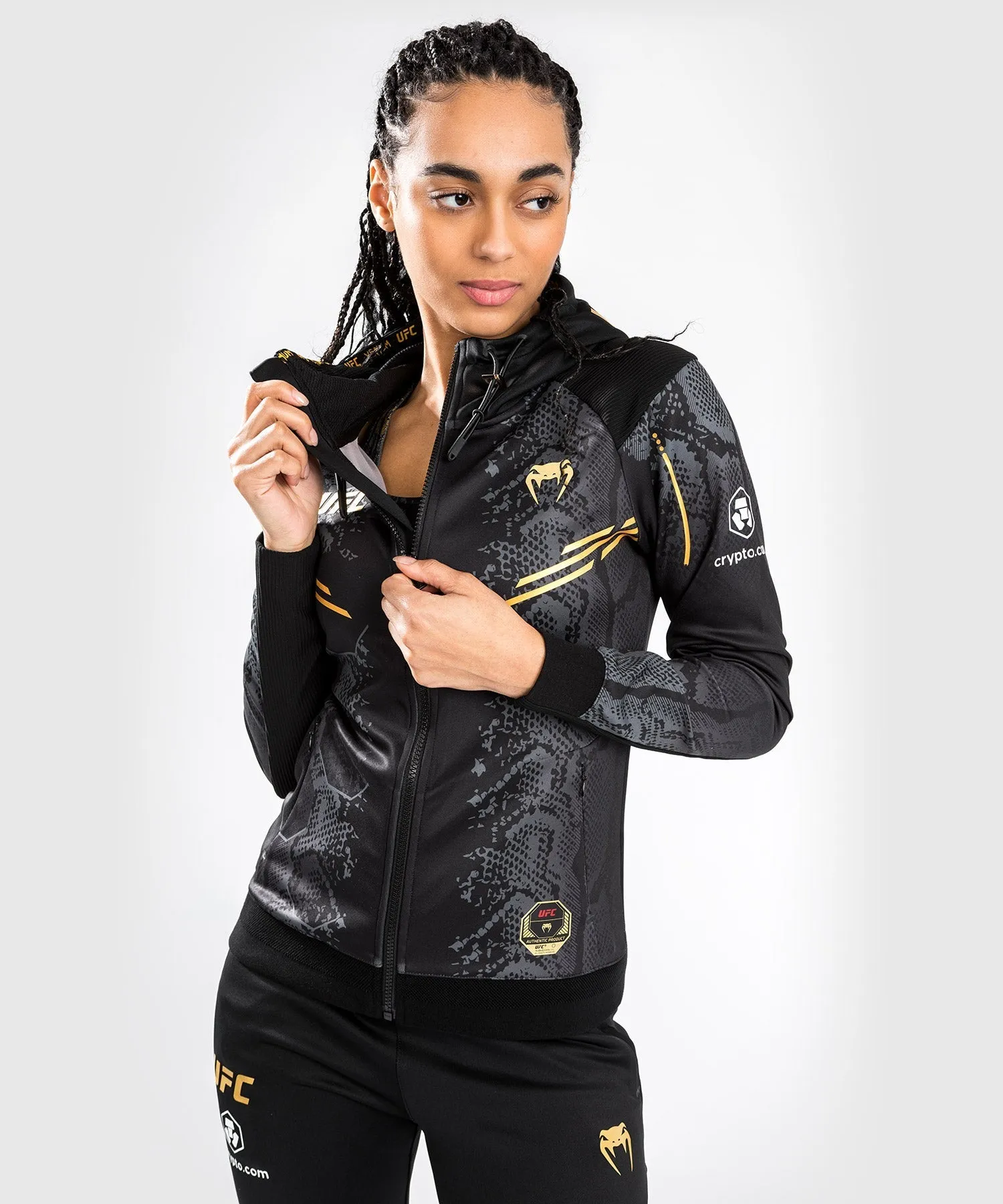 UFC Adrenaline by Venum Personalized Authentic Fight Night  Womens Walkout Hoodie - Champion