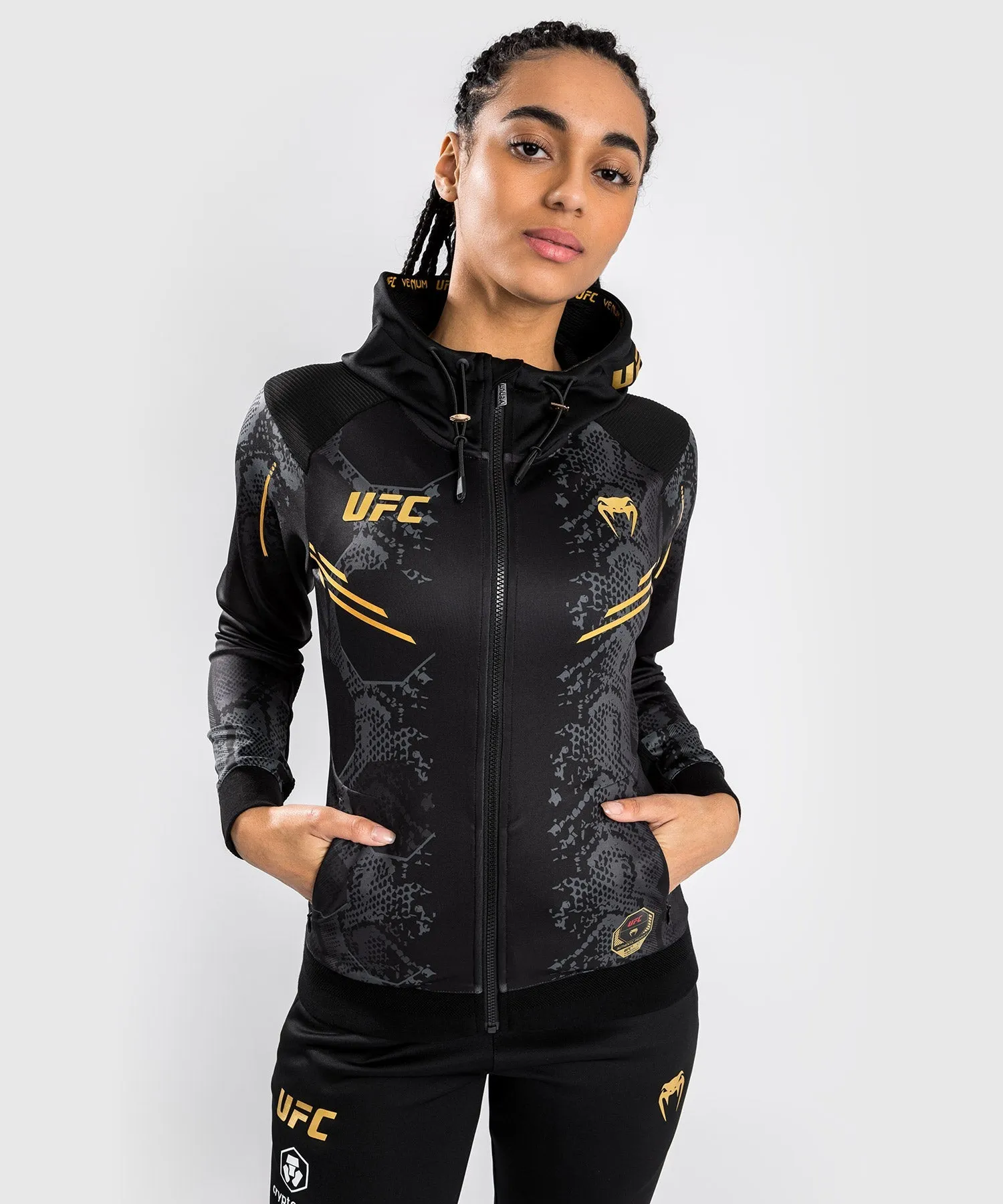UFC Adrenaline by Venum Personalized Authentic Fight Night  Womens Walkout Hoodie - Champion