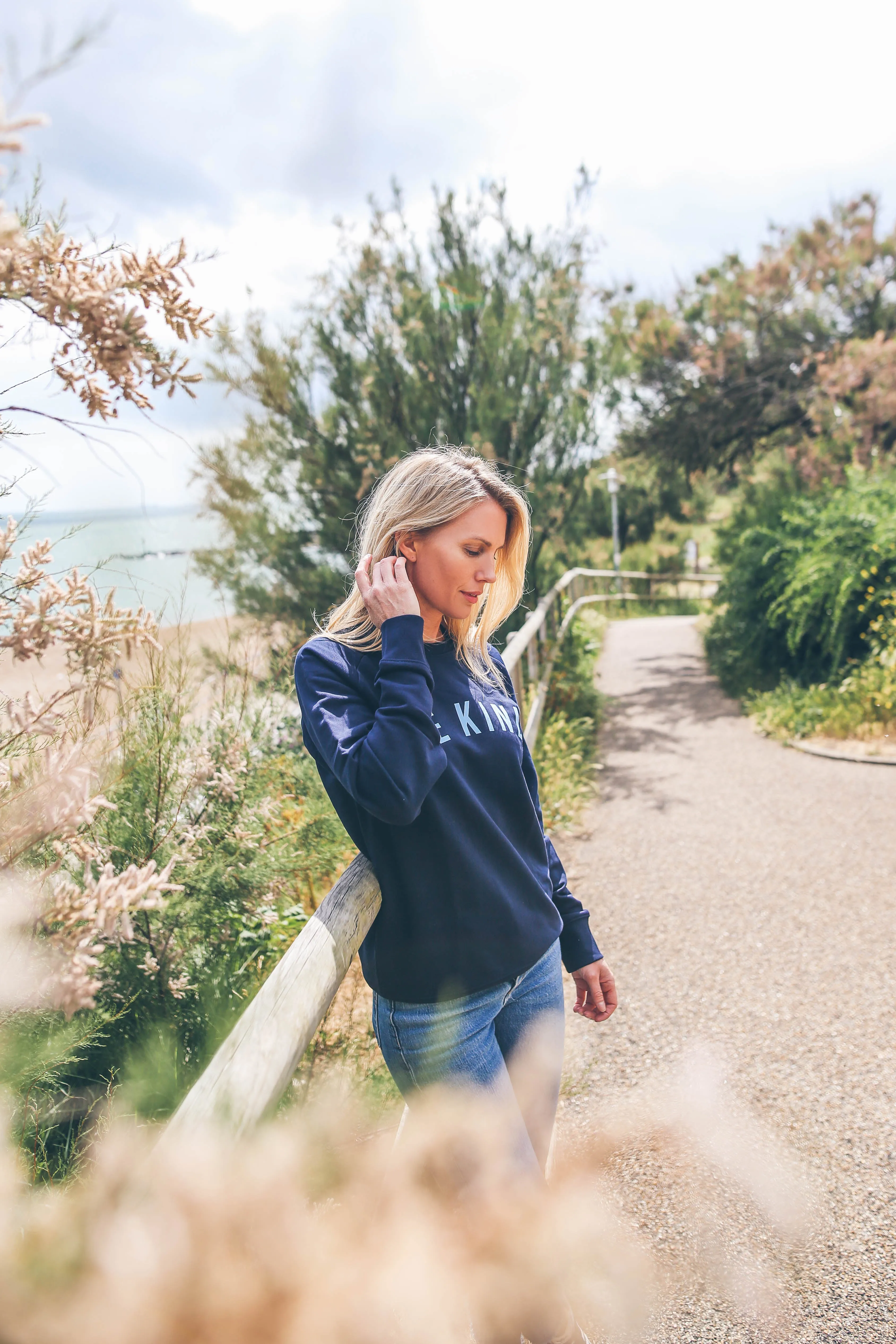 Unisex Navy & Baby Blue BE KIND Unisex Sweatshirt for Vetlife Charity