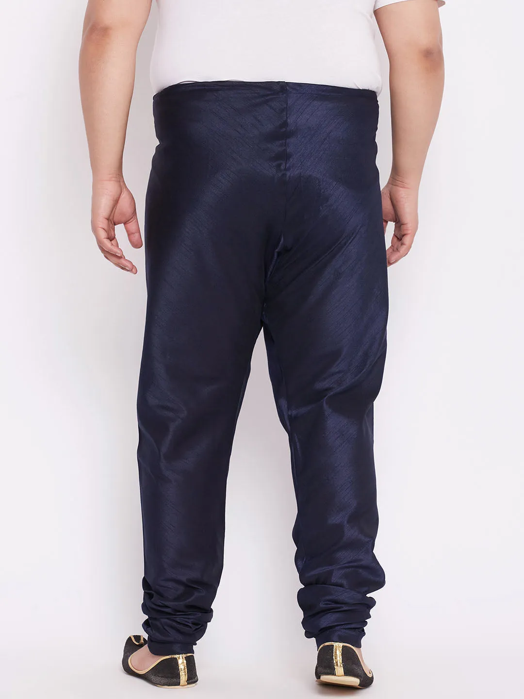 VASTRAMAY Blue Cotton Silk Pyjama
