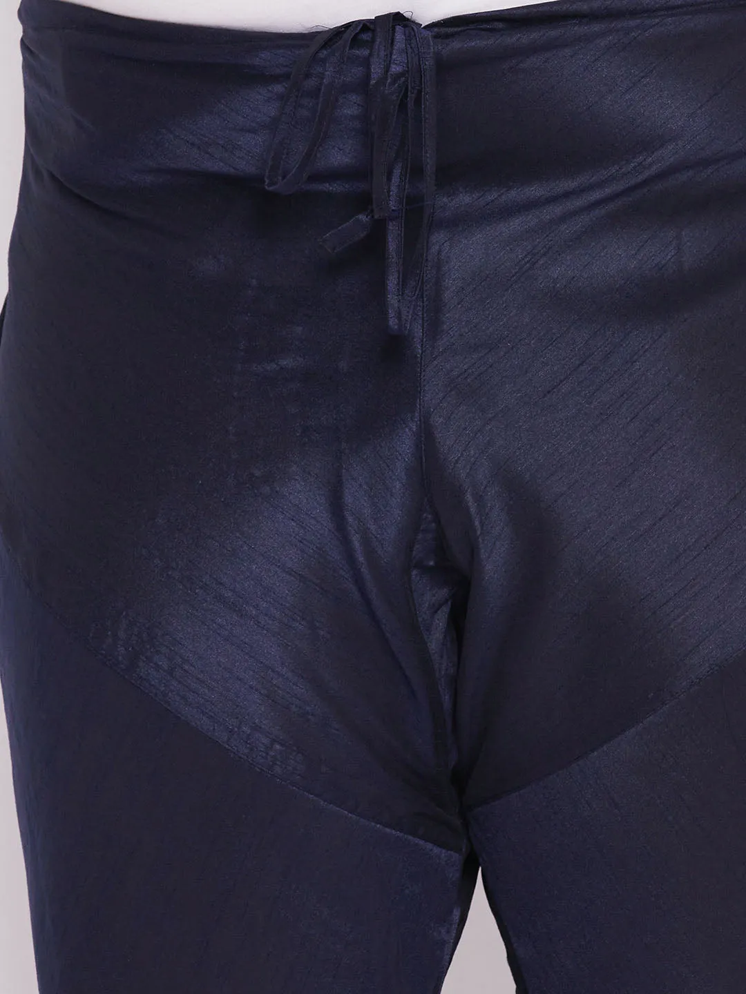 VASTRAMAY Blue Cotton Silk Pyjama