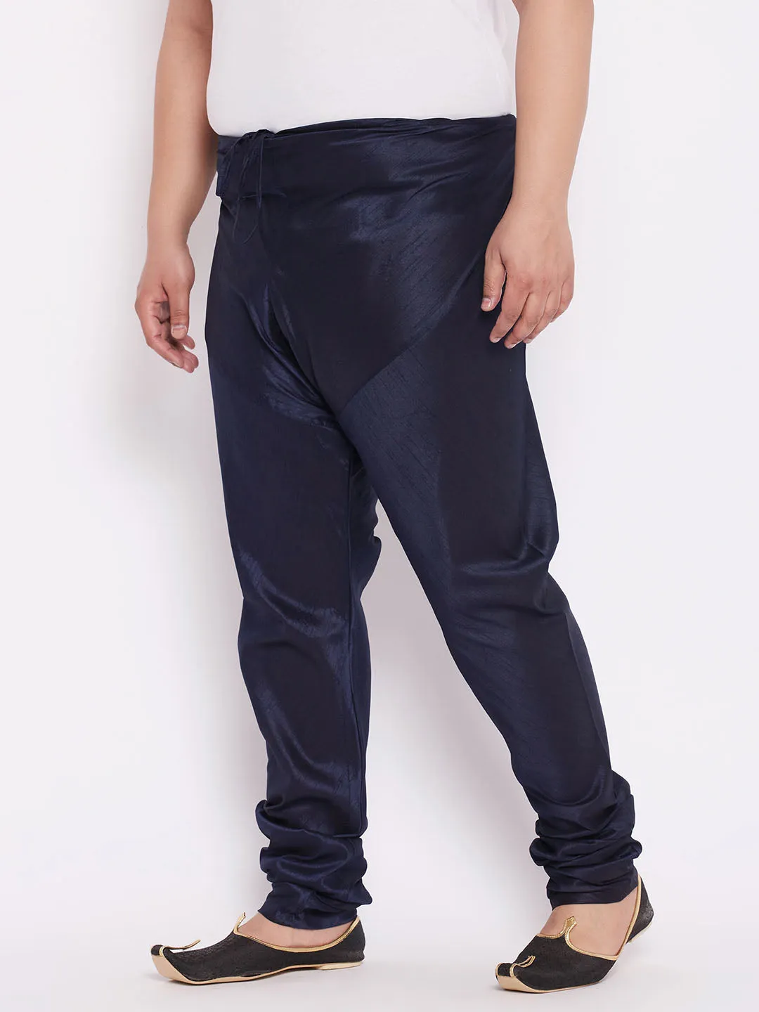 VASTRAMAY Blue Cotton Silk Pyjama