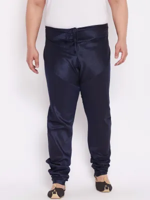 VASTRAMAY Blue Cotton Silk Pyjama